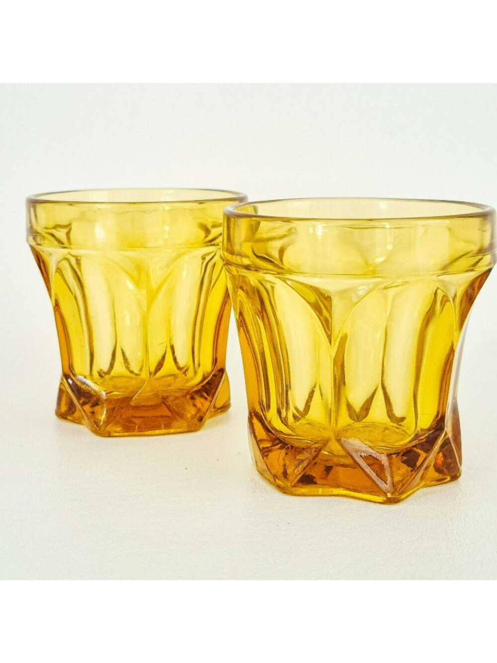 Anchor Hocking Fairfield Amber Old Fashioned Set, MCM Glassware c.1972-1977 USA